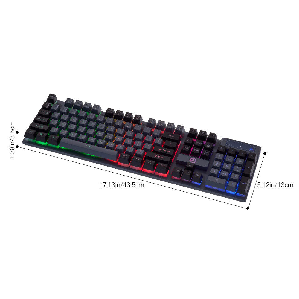 K500 Mechanical Gaming Keyboard 104 Keys USB Wired RGB Backlit Keypad PC Game