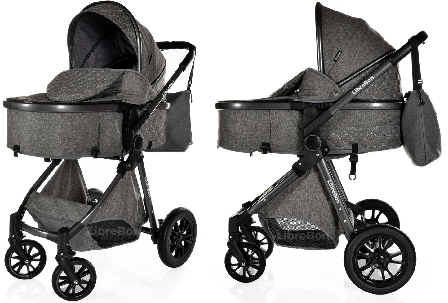 3 in 1 Pram Newborn Baby Buggy Set Travel System with Car Seat Folding Pushchair