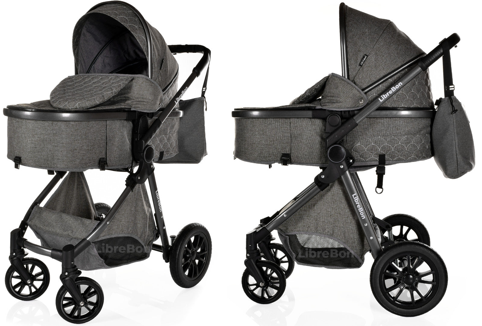 3 in 1 Pram Newborn Baby Buggy Set Travel System with Car Seat Folding Pushchair