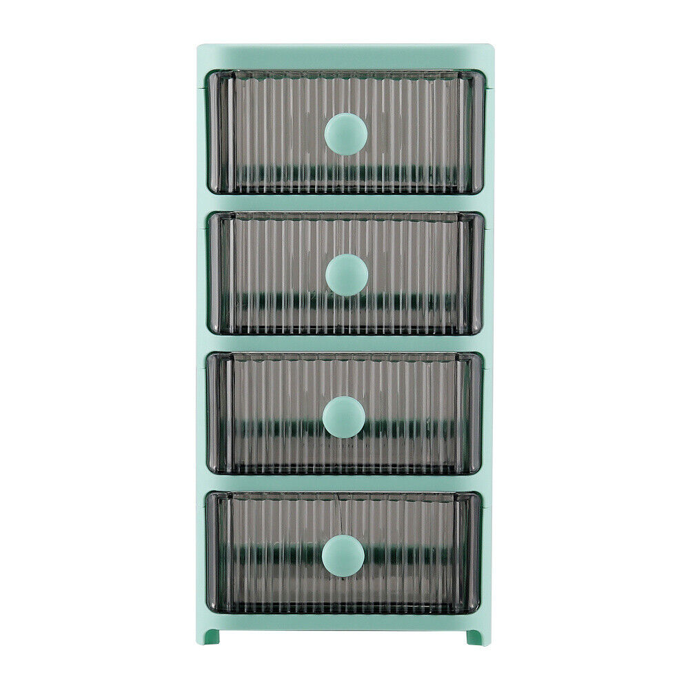 2/3/4Tier Mini Plastic Chest of Drawers Desktop Cabinet Storage Unit Home Office