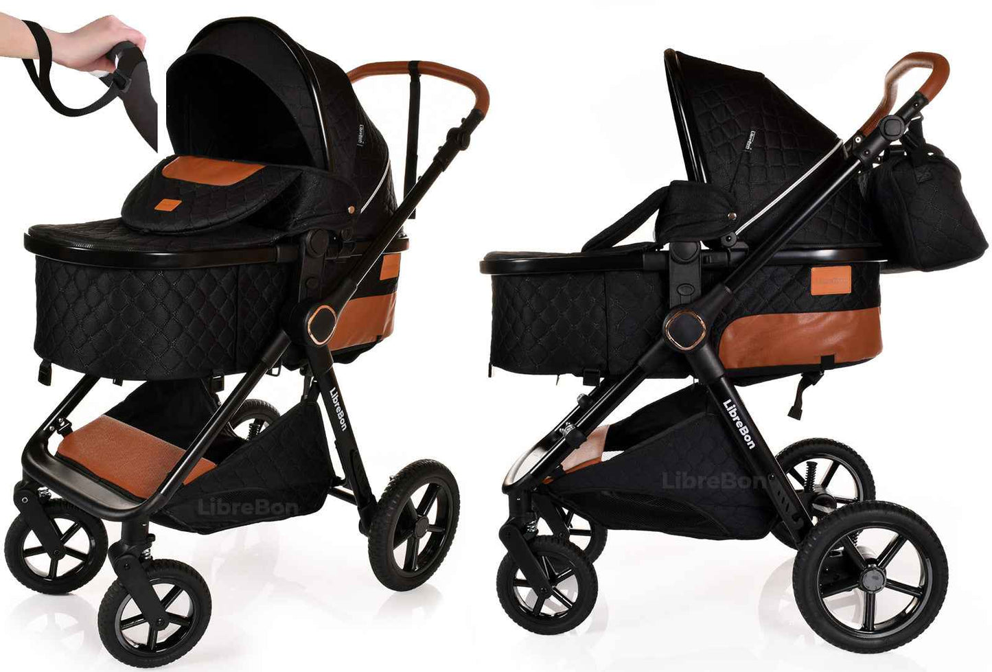 3 in 1 Pram Newborn Baby Buggy Set Travel System with Car Seat Folding Pushchair