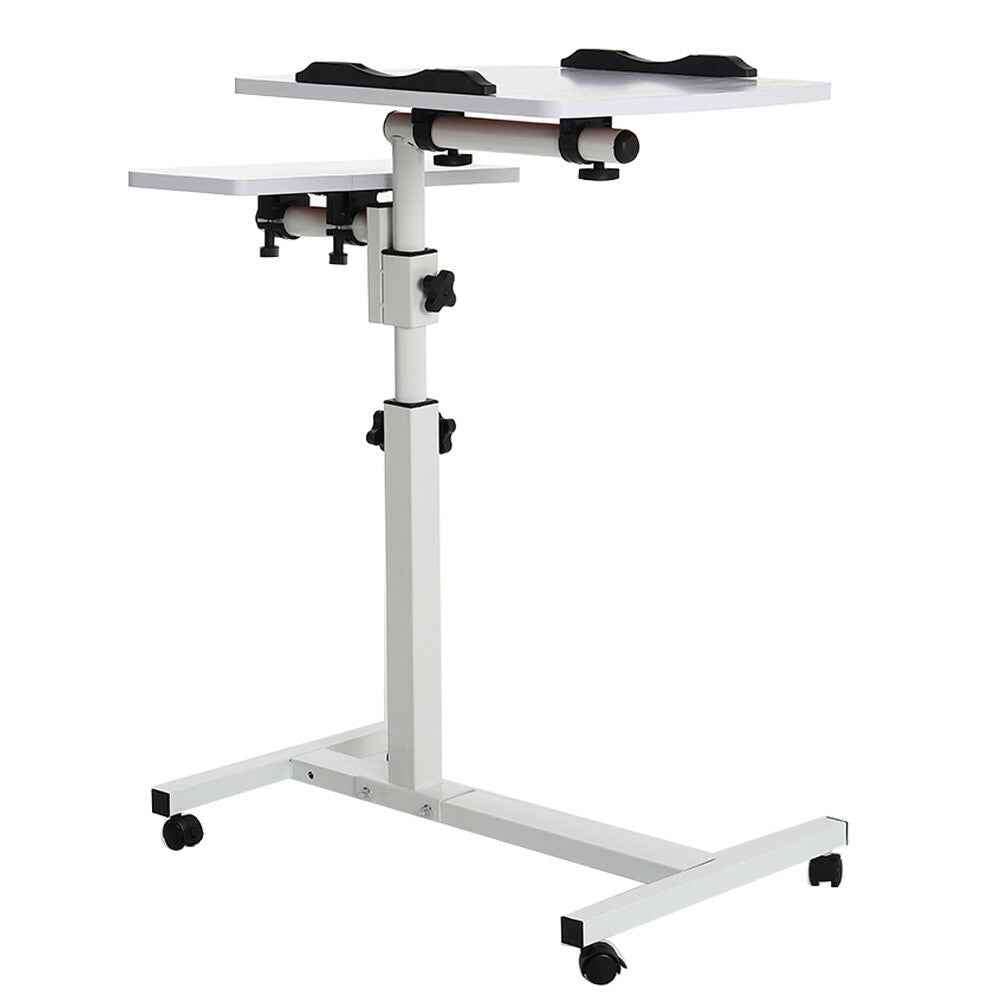 Adjustable Height Overbed Chair Dining Tray Table Mobile Tilting Tabletop Desk