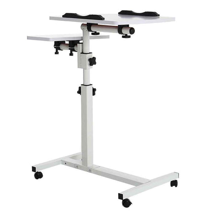 Adjustable Height Overbed Chair Dining Tray Table Mobile Tilting Tabletop Desk