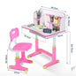 Kids Desk and Chair Set Height Adjustable Study Table W/ Storage Book Stand