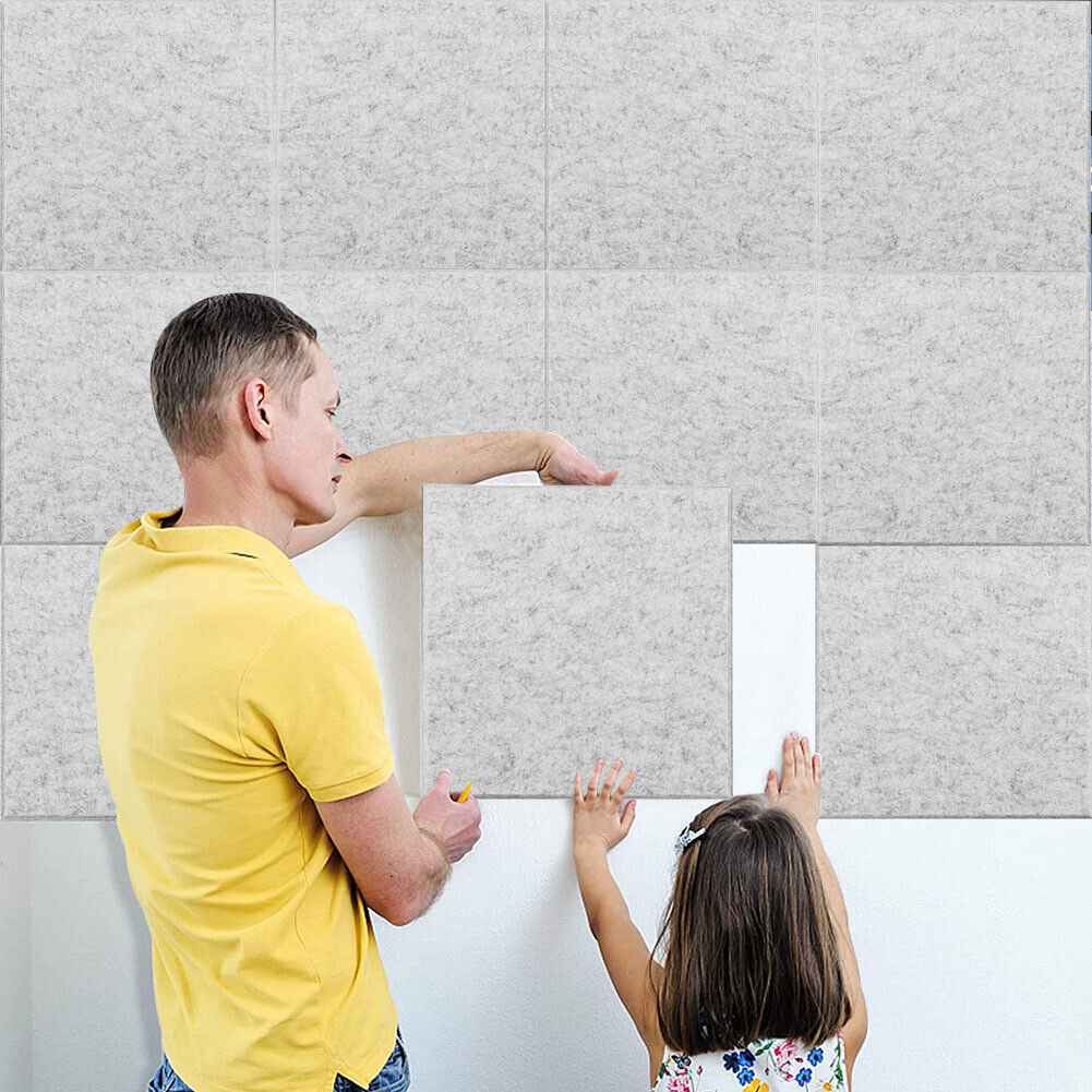 12x Self-adhesive Acoustic Wall Panel Tiles Studio Sound Proofing Insulation Pad