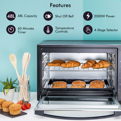 GEEPAS Mini Oven Toaster Grill Tabletop Compact Portable Baking Cooker Electric