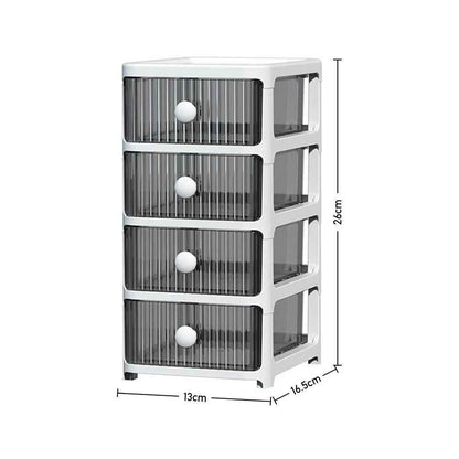 2/3/4Tier Mini Plastic Chest of Drawers Desktop Cabinet Storage Unit Home Office