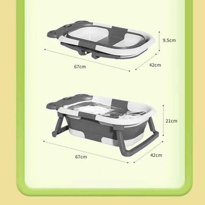 Foldable Baby Bath Tub with Temperature & Cushion Bath Pad + Bath Net New
