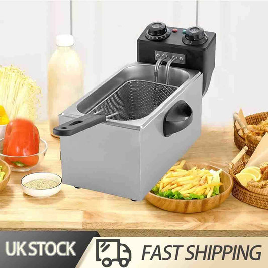 2000W Deep Fat Chip Fryer 3L Basket Oil Fried Chips Safe Basket Handle UK