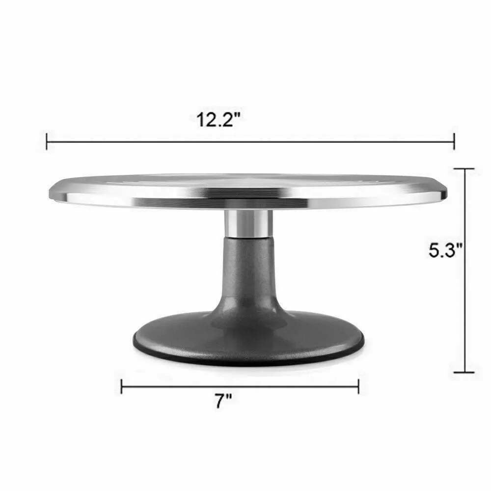 Cake Turntable 12'' Aluminum Cake Revolving Stand Holder Cake Baking Tool-UK