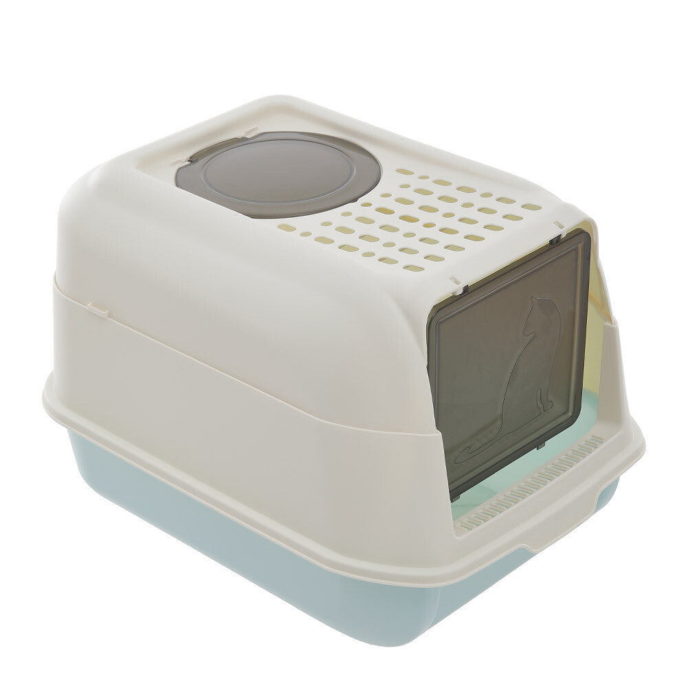 Large Hooded Cat Litter Tray Litter Box Self Cleaning Cat Pan Potty Tray w/ Lid