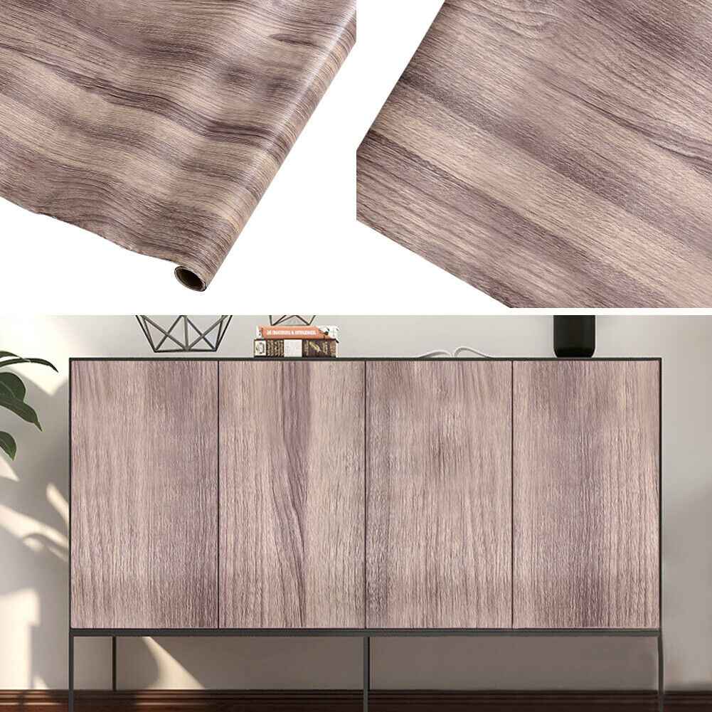10M Wood Effect Self Adhesive Wallpaper Vinyl Film Roll Furniture Door Stickers