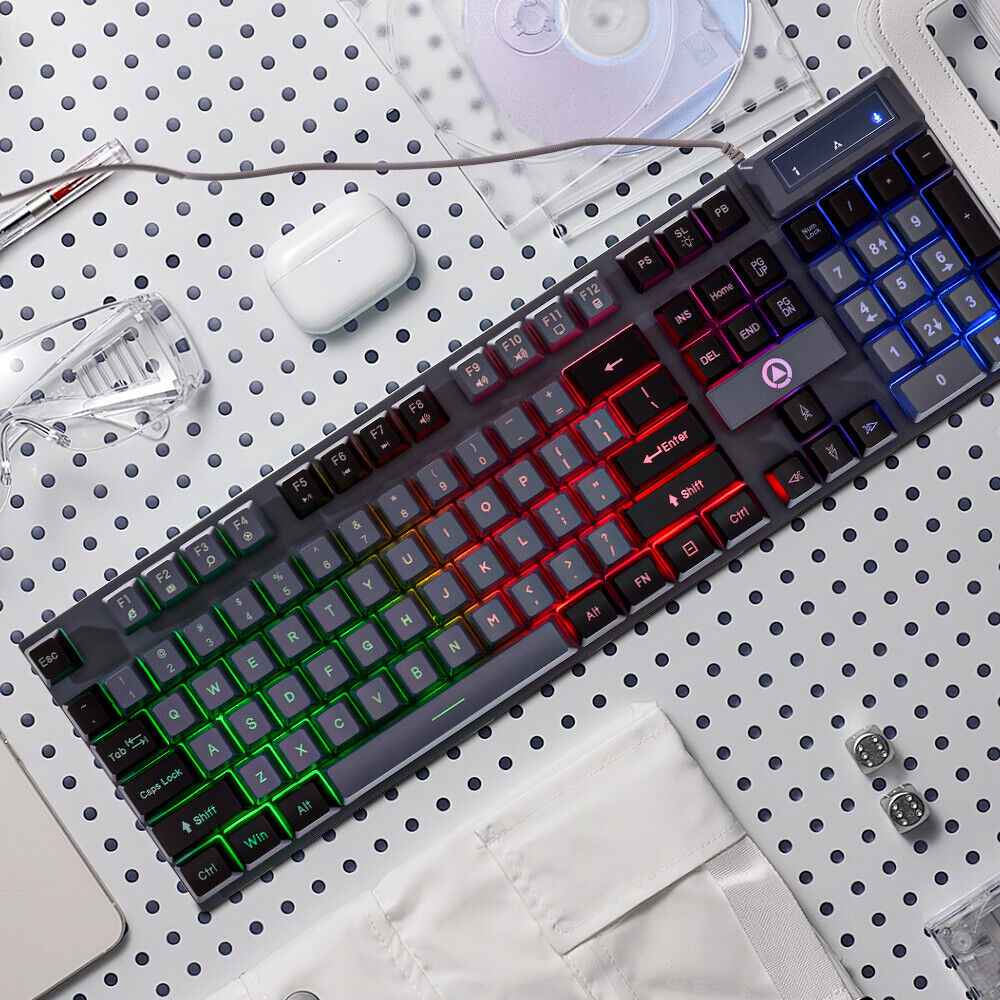 K500 Mechanical Gaming Keyboard 104 Keys USB Wired RGB Backlit Keypad PC Game