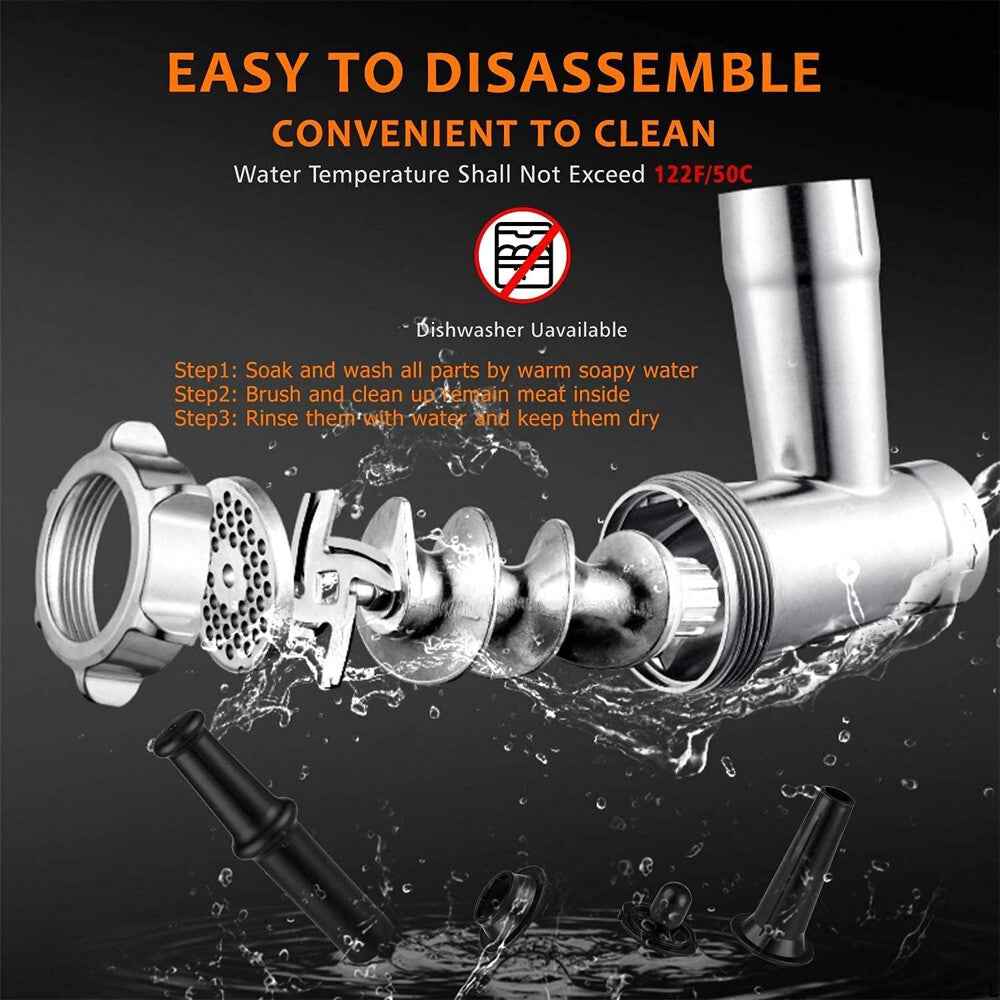 2800W Electric Meat Grinder Mincer Sausage Maker Filler Home w/3 Grinding Plates