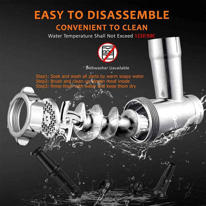 2800W Electric Meat Grinder Mincer Sausage Maker Filler Home w/3 Grinding Plates