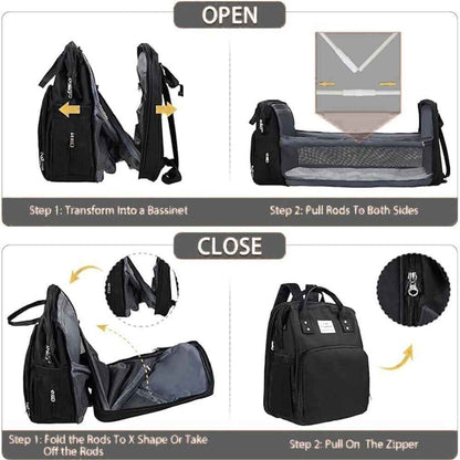 Baby Changing Bag Diaper Bag Large Nappy Backpack with Portable Changing Mat UK