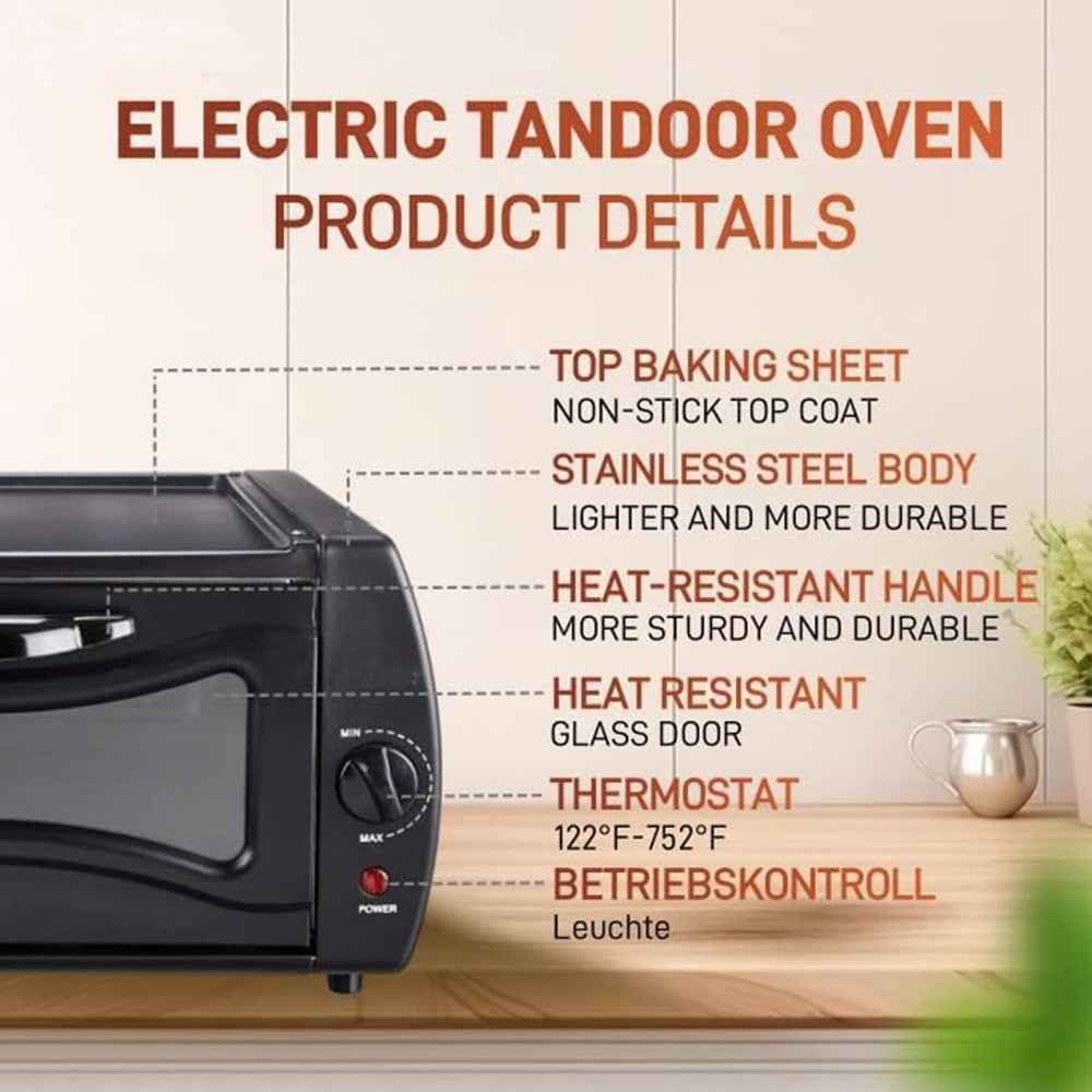 2100W Mini Tandoor Oven Chapati Roti Lahmacun Manakish Pizza Naan Bread Maker