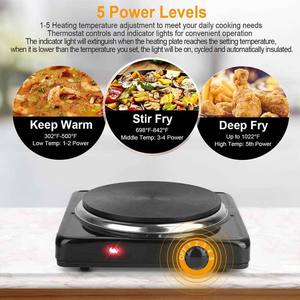 2800W Hot Plate Electric Cooker Single Portable Table Top Kitchen Hob Stove UK