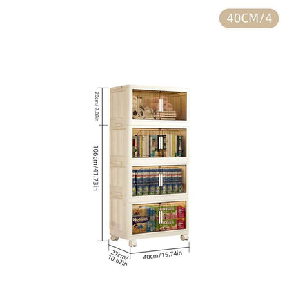 Large Folding Storage Box Stackable Case Cabinet Closet Home Organizer on Wheel