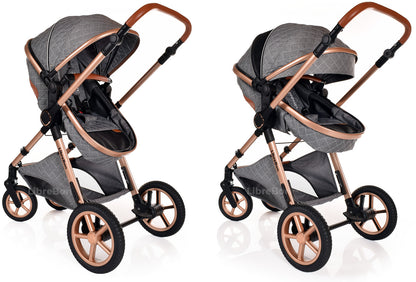 3 in 1 Pram Newborn Baby Buggy Set Travel System with Car Seat Folding Pushchair