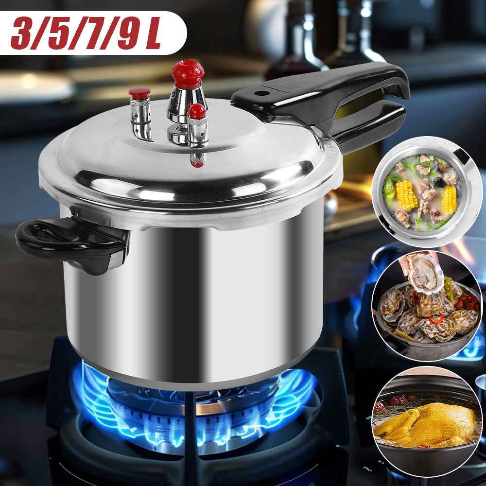 Home Dual Handle Aluminum Pressure Cooker 5/7/9 Litre Kitchen Catering Cookware