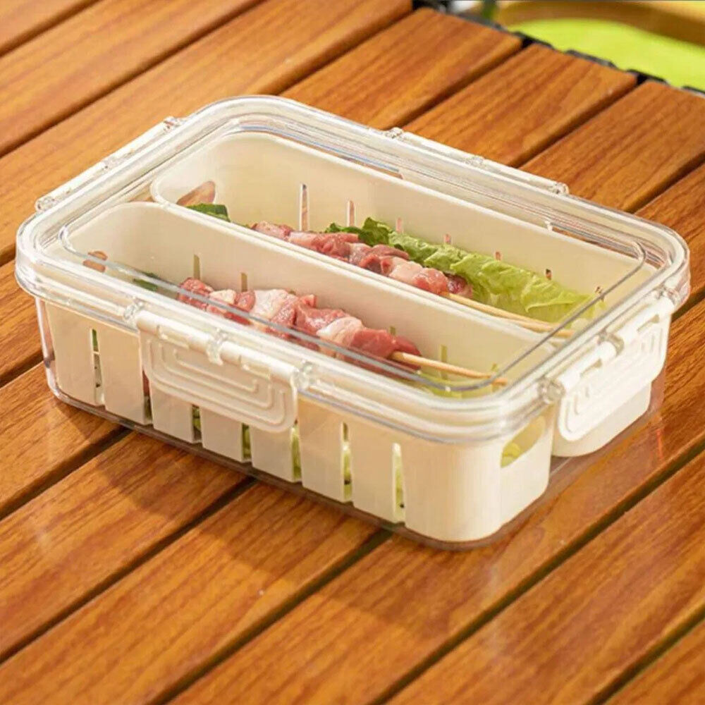 Fridge Box Holder Kitchen Cupboard Organiser Food Storage Dividers Container Lid