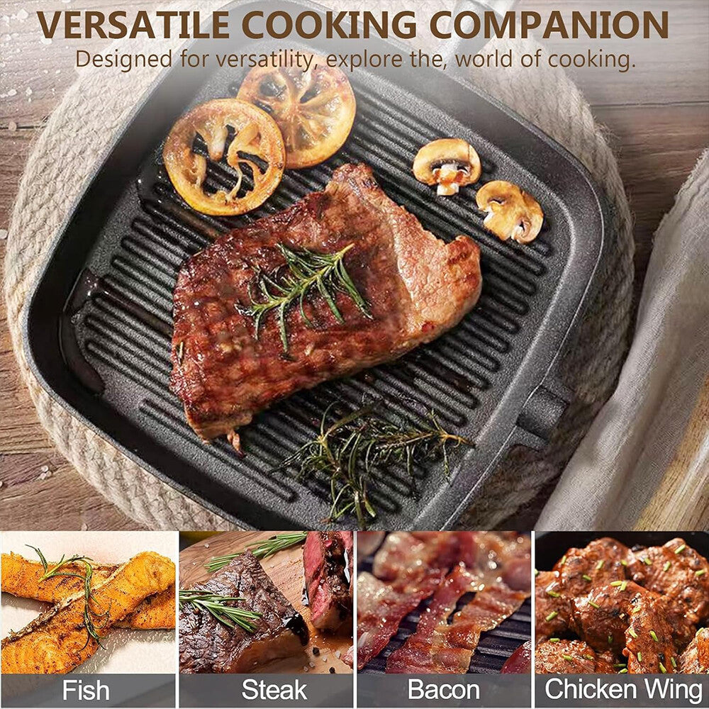 Grill Pan Non Stick Griddle Frying Poring Lips Induction Skillet Cooking Steak