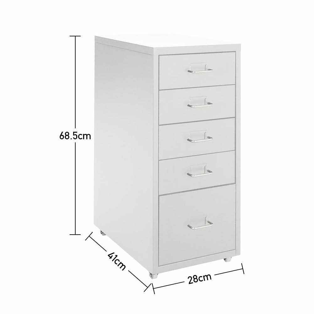 3/5/6/8 Drawers Mobile Metal Desk Office Pedestal Storage Filing Cabinets Unit