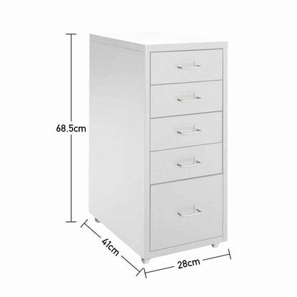 3/5/6/8 Drawers Mobile Metal Desk Office Pedestal Storage Filing Cabinets Unit