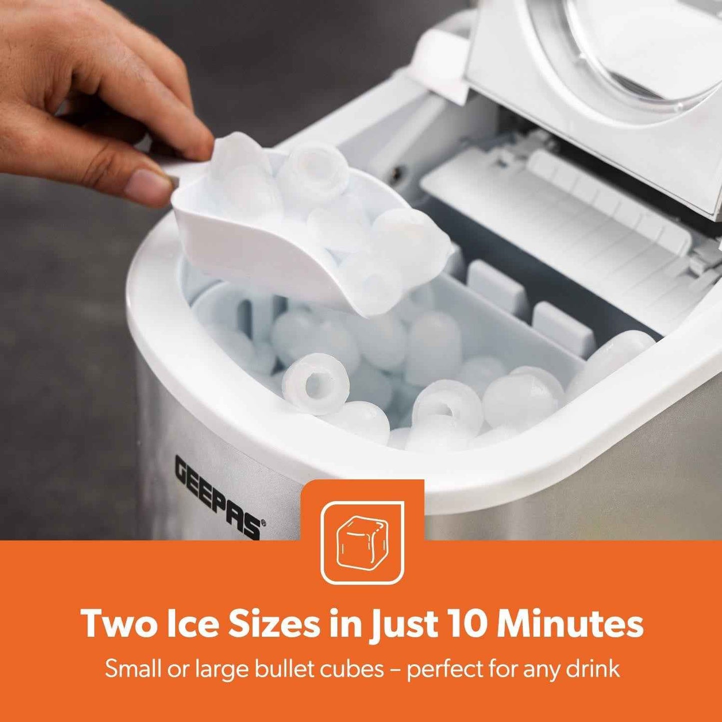 Countertop Ice Cube Maker Machine 2.2L Electric Fast Automatic Portable Geepas