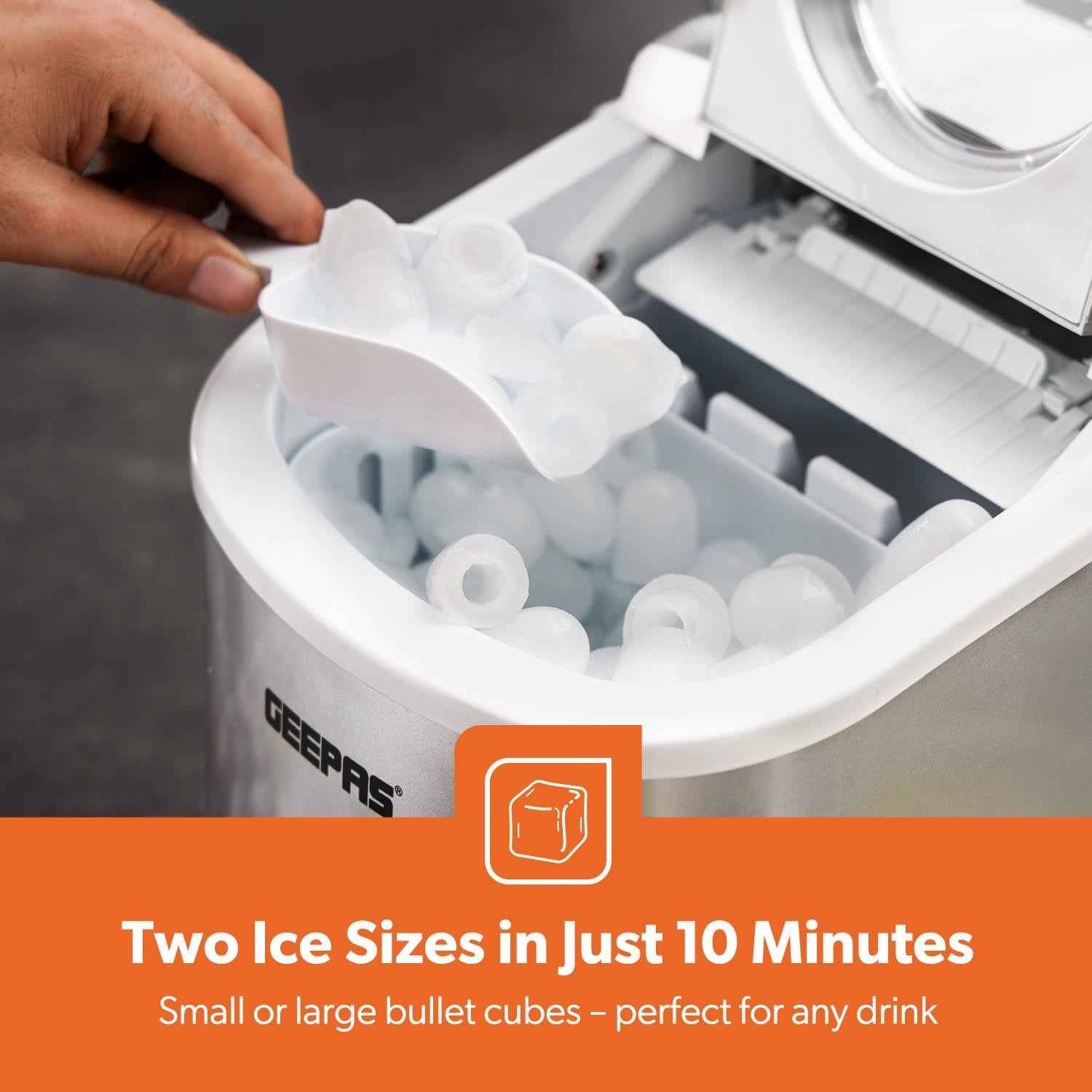 Countertop Ice Cube Maker Machine 2.2L Electric Fast Automatic Portable Geepas