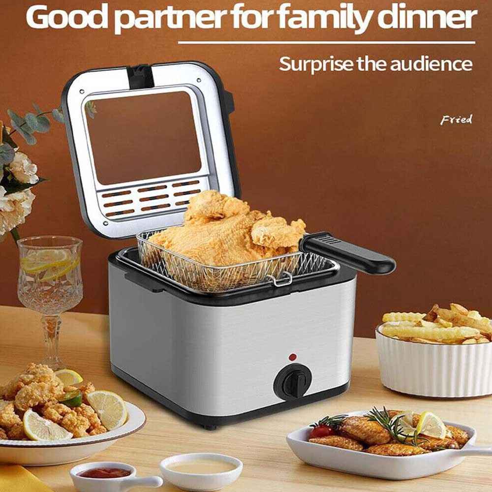 1000W 2.5L Electric Deep Fat Fryer Stainless Steel Non-stick Chip Pan UK
