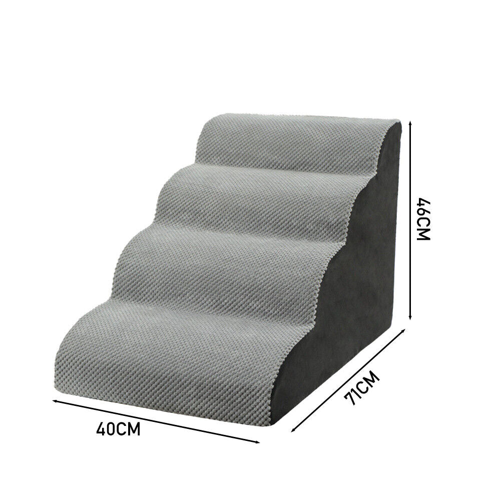 3/4/5 Steps Dog Stairs Pet For Bed Sofa Cats Ladder Ramp With Removable Cover UK
