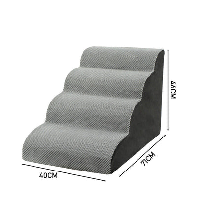 3/4/5 Steps Dog Stairs Pet For Bed Sofa Cats Ladder Ramp With Removable Cover UK
