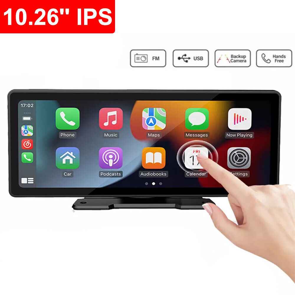 10.26 Inch 4K Touch Screen Car Bluetooth FM Wireless Apple CarPlay Android Auto