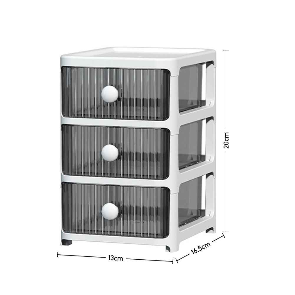 2/3/4Tier Mini Plastic Chest of Drawers Desktop Cabinet Storage Unit Home Office