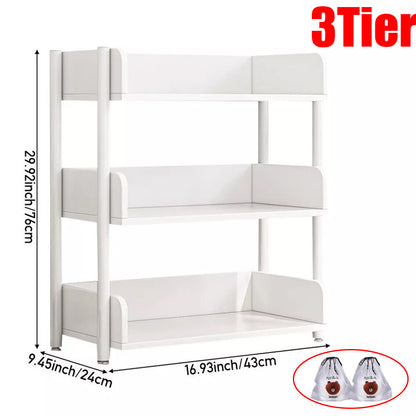 5-8 Tier White Wooden Hallway Shoe Rack Open Shelves Shoe Cabinet Storage Unit