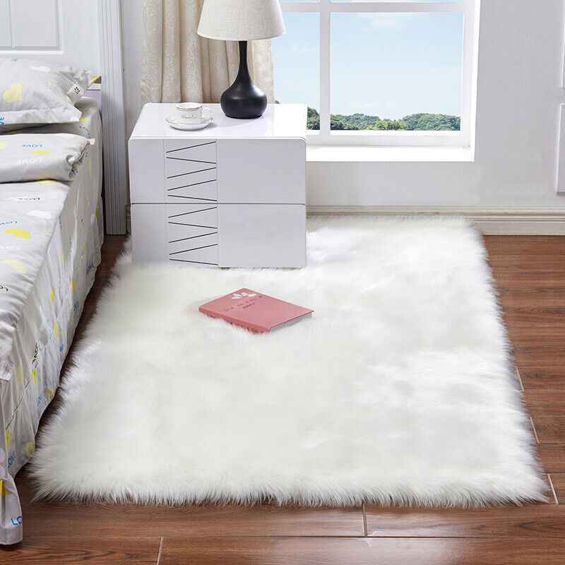Fluffy Rugs Anti-Slip Large Shaggy Rug Super Soft Mat Living Room Bedroom Carpet