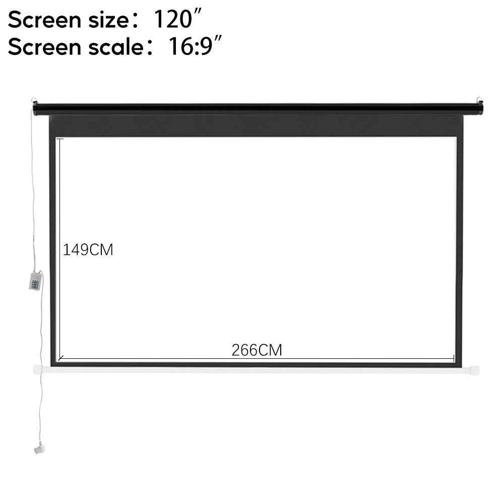 Electric Motorised Projector Screen 3D HD Home Theater Projection 16:9 4:3 Sizes