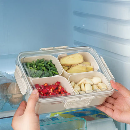 Fridge Box Holder Kitchen Cupboard Organiser Food Storage Dividers Container Lid