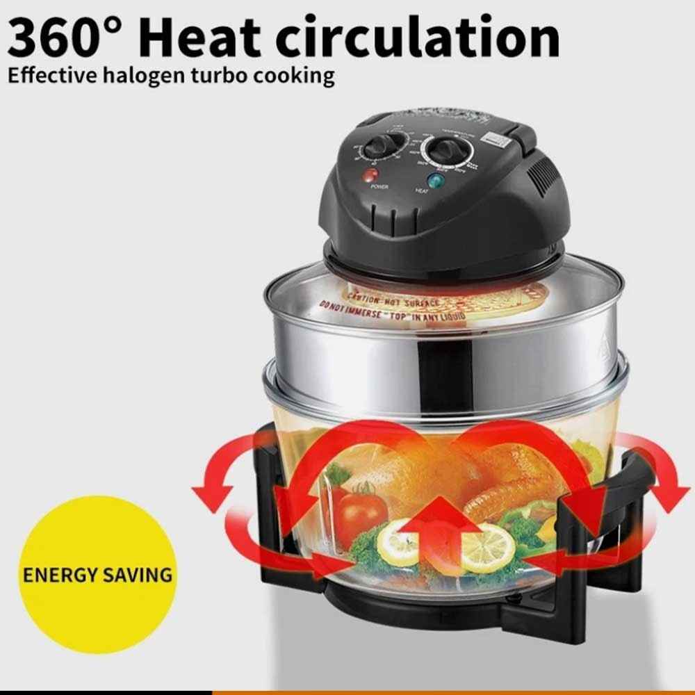 17L Halogen Air Fryer Rotary Convection Oven Multi Cooker Low Fat Health Black O