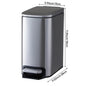 Pedal Bin Dustbin Stainless Steel Waste w/Bucket & Removable Lid Kitchen Bedroom