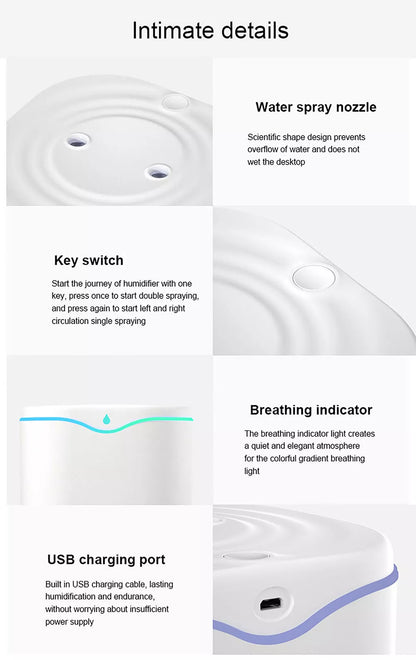 2000ML USB Air Humidifier Double Spray Essential Oil Aromatherapy Diffuser - Ceenaz Store