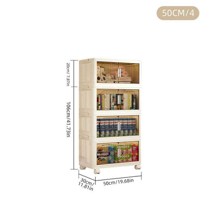 Large Folding Storage Box Stackable Case Cabinet Closet Home Organizer on Wheel