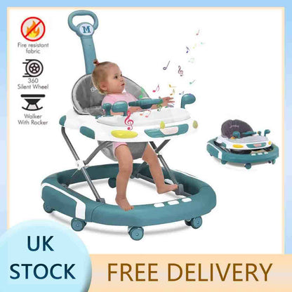 Baby Walker/Rocker Bouncer First Steps Push Along Activity Music Ride On Car.UK