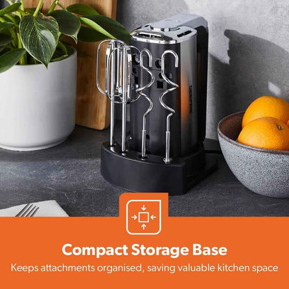 GEEPAS Electric Hand Mixer Food Mixer For Baking 5 Speed Storage Stand 400W