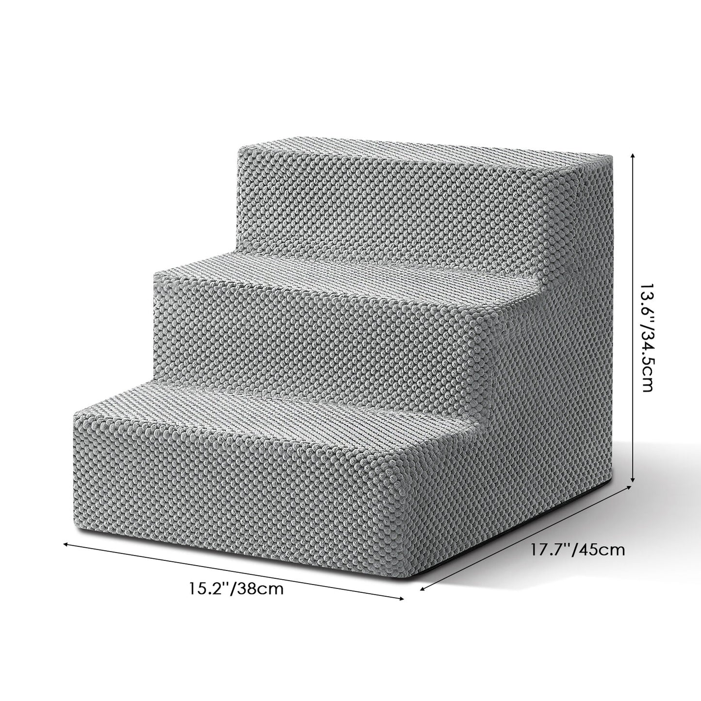 3/4/5 Steps Dog Stairs Pet For Bed Sofa Cats Ladder Ramp With Removable Cover UK