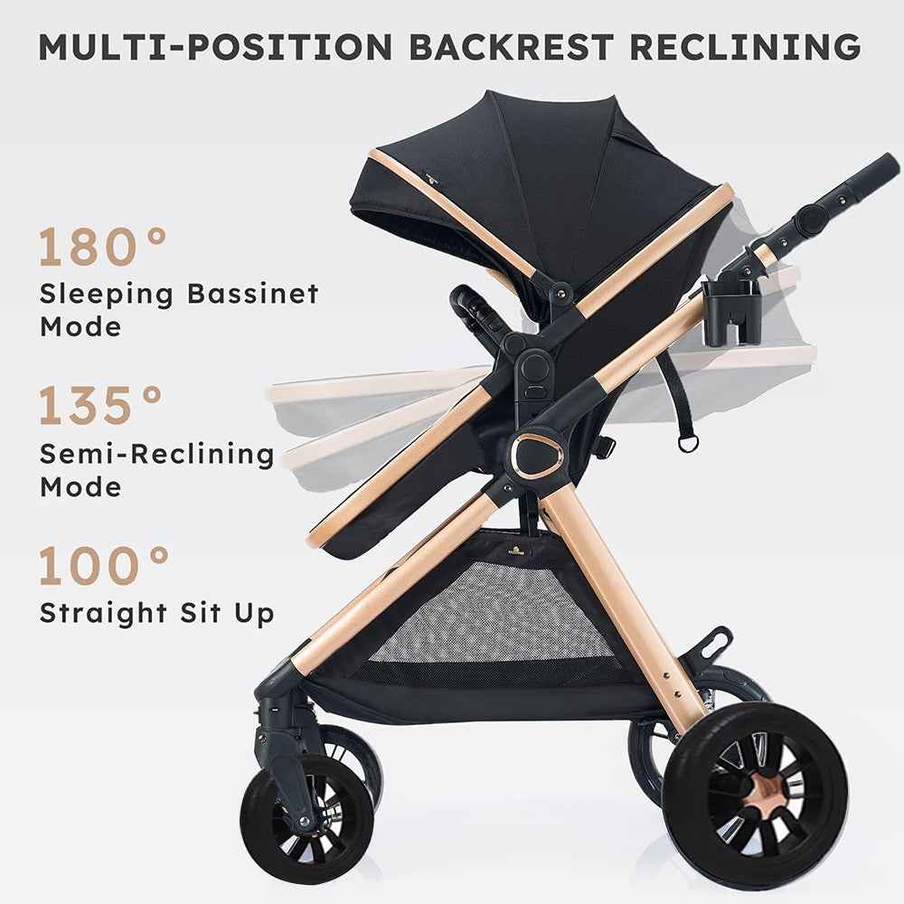 Newborn Baby Pram Pushchair Buggy Stroller 3in1 Travel System Car Seat Included