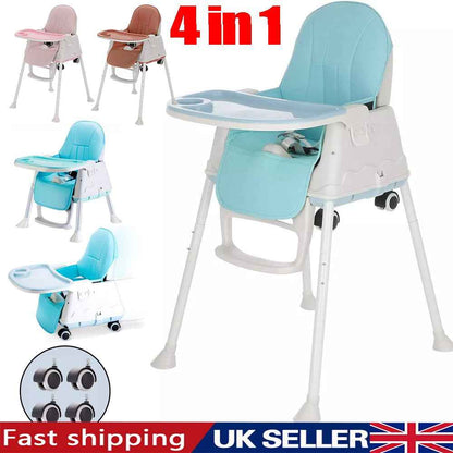 Adjustable 3-In-1 Baby Highchair Infant High Feeding Seat Toddler Table Chair UK