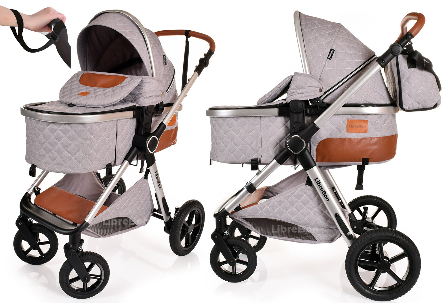 3 in 1 Pram Newborn Baby Buggy Set Travel System with Car Seat Folding Pushchair